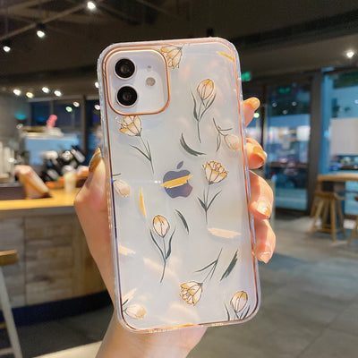 Funda iPhone 12 Pro Max Aurora con Efecto Electrochapado y Flores - Image 8