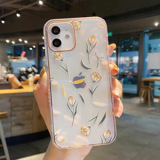 Funda iPhone 12 Pro Max Aurora con Efecto Electrochapado y Flores - Image 8