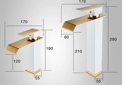 Grifo Mezclador de Baño Cobre Macizo Efecto Cascada Diseño Europeo Acabado Negro Dorado - Image 10