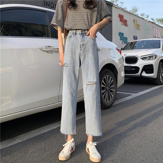 Pantalones Vaqueros Rotos Desflecados para Mujer - Corte de 9 Puntos - Image 7