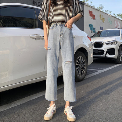 Pantalones Vaqueros Rotos Desflecados para Mujer - Corte de 9 Puntos - Image 5