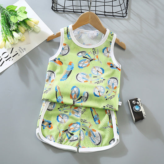 Conjunto de Chaleco Infantil Transpirable sin Mangas - Diseño Hueco en Malla