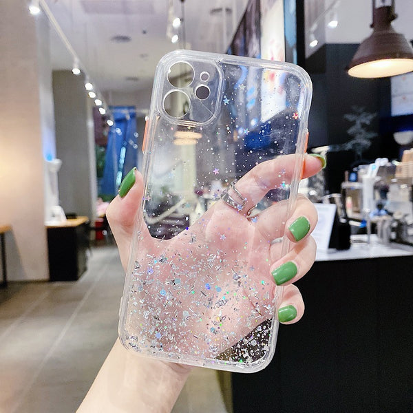 Funda Protectora con Protección Ocular y Diseño Glitter para iPhone 12Pro, 11, XS