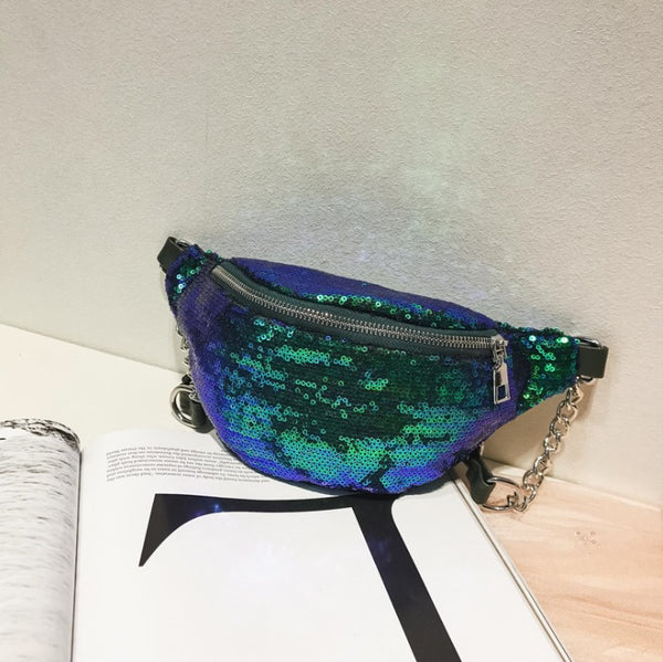 Riñonera de Lentejuelas Colorida para Mujer - Bolso de Pecho y Hombro