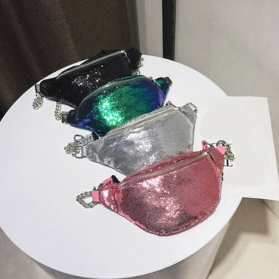Riñonera de Lentejuelas Colorida para Mujer - Bolso de Pecho y Hombro