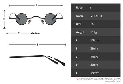 Gafas de Sol Retro Punk Marco Redondo Pequeño - Estilo Personalidad - Image 11