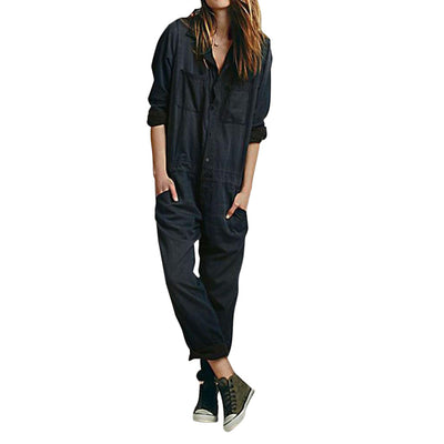 Jumpsuit Casual para Mujer con Bolsillos y Diseño Liso - Image 4
