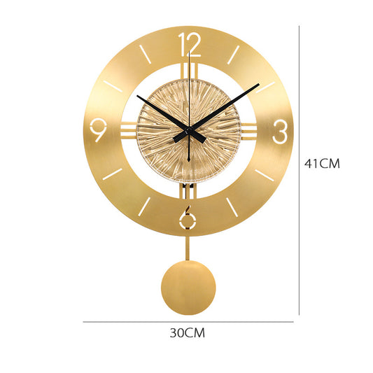 Reloj de Pared Metálico con Péndulo Elegante - Image 2