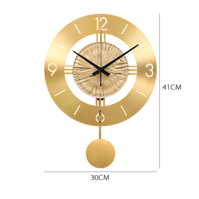 Reloj de Pared Metálico con Péndulo Elegante - Image 2