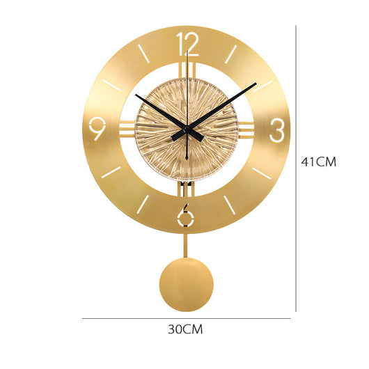 Reloj de Pared Metálico con Péndulo Elegante - Image 2