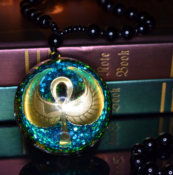 Colgante Energético Reiki Lingshi - Cadena de Suéter para Fortuna Empresarial y Académica