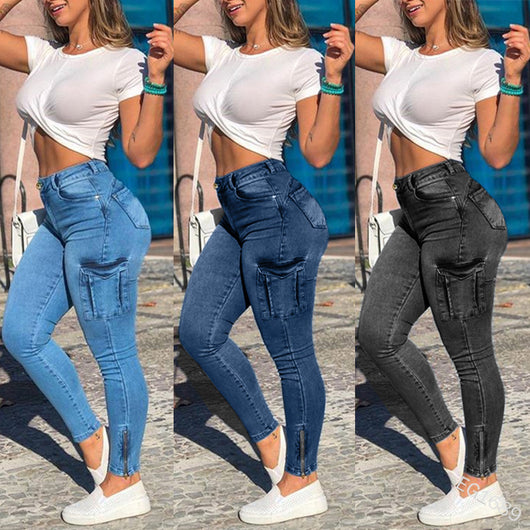 Jeans Blancos con Bolsillos para Mujer