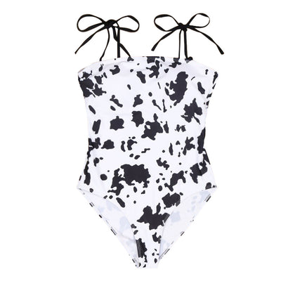 Traje de Baño Estampado Vaca con Diseño Cruzado - Image 10