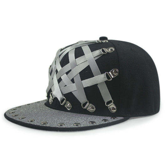 Gorra Punk Hip Hop Cuero X Cuero Visera Plana Unisex - Image 7