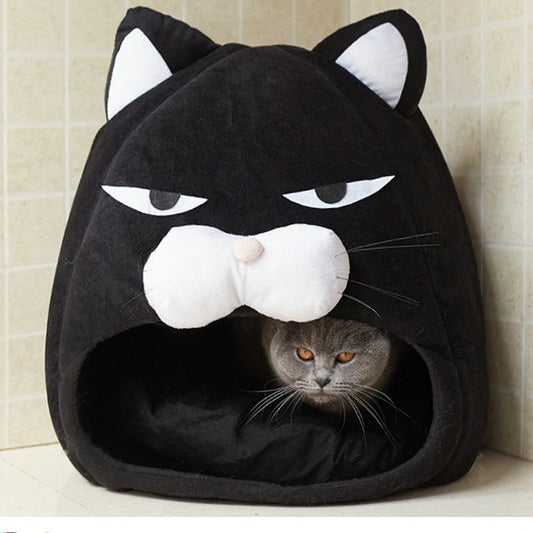Casa Cama para Gatos con Nido Acogedor y Tapete Absorbente