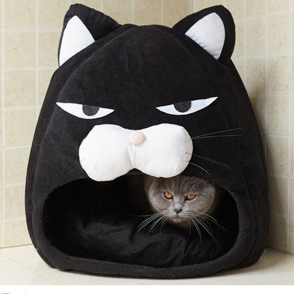 Casa Cama para Gatos con Nido Acogedor y Tapete Absorbente