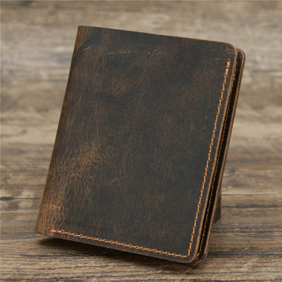 Billetera de Cuero Crazy Horse Estilo Retro Europeo Americano para Hombre - Image 23