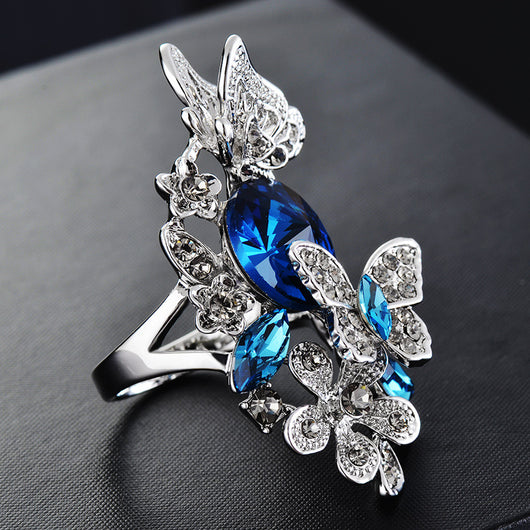 Anillo de Cristal Mariposa con Circonita Diamante - Image 8