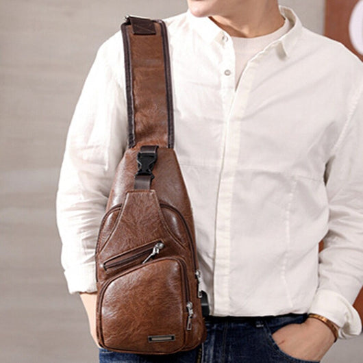 Bolsa Pecho Hombre con Carga USB - Bandolera Diagonal Impermeable - Image 9