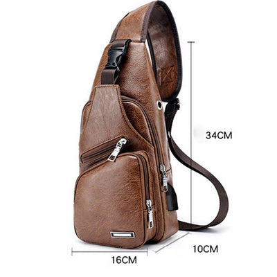 Bolsa Pecho Hombre con Carga USB - Bandolera Diagonal Impermeable - Image 14