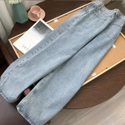 Jeans Rectos de Talle Alto Lavado para Mujer - Image 3