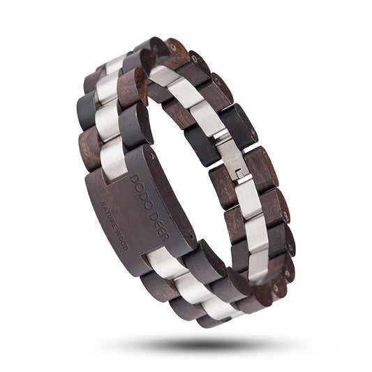 Pulsera de Madera de Sándalo con Lettering - Joya de Moda Artesanal