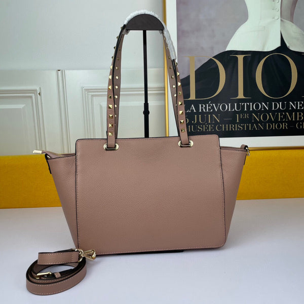 Bolsa de Compras Cuero Texturizado con Cierre Triangular y Remaches