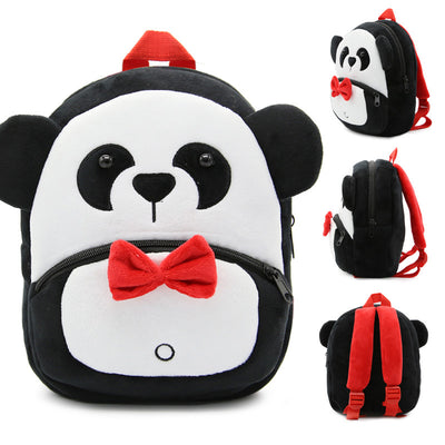 Plush gray and navy blue elephant backpack for toddlers, featuring a front zipper pocket, brown ears, and adjustable straps. - Image 24
