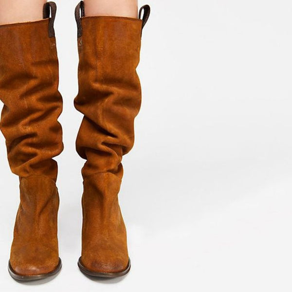 Botas Retro con Tacón Ancho