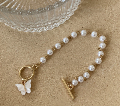 Pulsera de Perla con Dije Mariposa Hada - Elegancia Femenina - Image 5