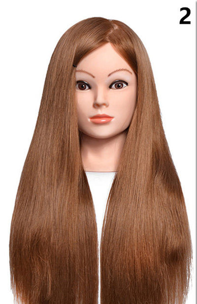 Cabeza de Práctica para Peluquería con Cabello Natural - Image 4
