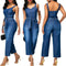 Jumpsuit Denim con Tirantes y Moño