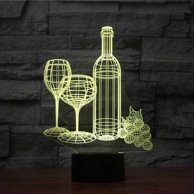 Lámpara Nocturna 3D Botella de Vino con Luz Multicolor - Image 6