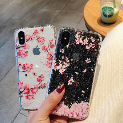 Funda para celular con brillo flor de durazno - Image 3