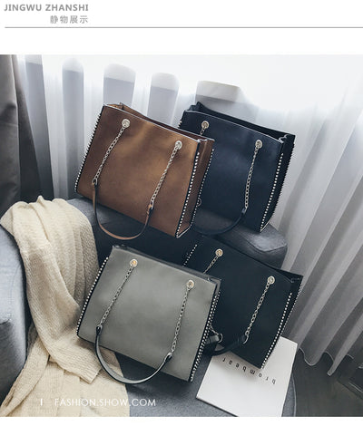 Bolso de Hombro Cadena Remaches Lujo