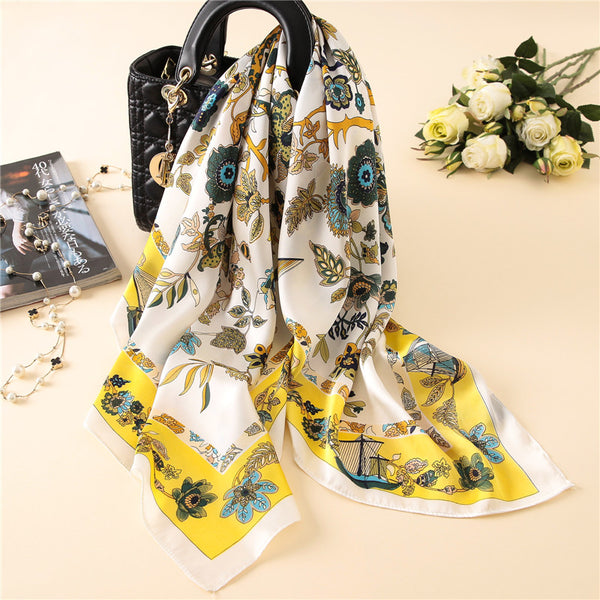 Pañuelo de Seda Grande Cuadrado para Mujer - Elegancia Atemporal - Image 13