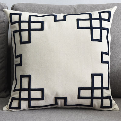 Funda de Almohada Decorativa de Algodón y Lino con Bordado Geométrico - Image 19