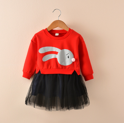 Vestido Princesa Manga Larga para Bebé Niña con Encaje y Diseño Cartoon - Image 7