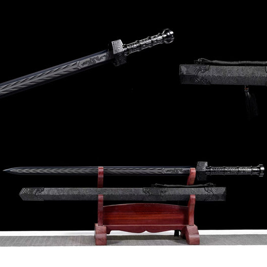 Espada Qin Clásica y Sable Primavera Bordado - Acero Manganeso Alto para Defensa - Image 3