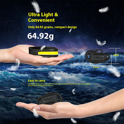 Linterna Frontal LED Recargable USB-C con Sensor de Movimiento - Eco Friendly para Pesca y Running - Image 10