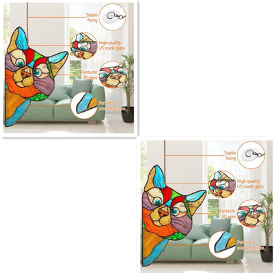 Adorno de Gato en Vitral para Ventana - Image 11