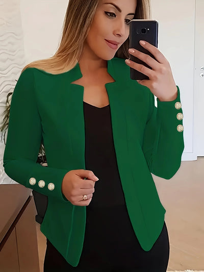 Blazer Ejecutivo de Color Sólido con Puños Estructurados - Image 3