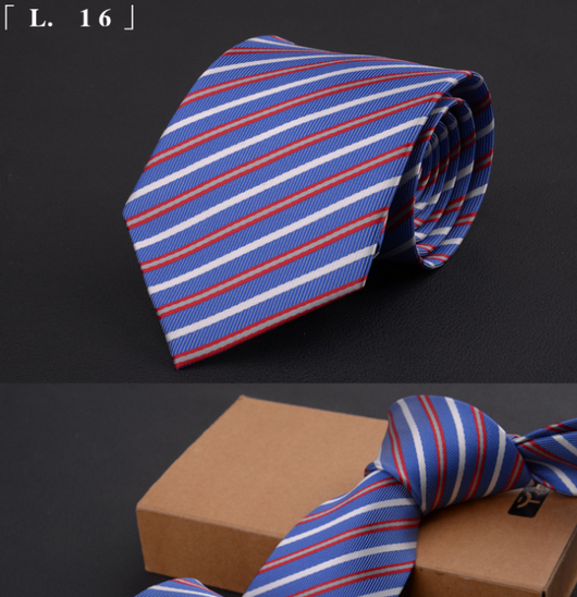 Corbata Ejecutiva Premium 8cm - Diseño Clásico Negro, Rojo y Azul - Image 3