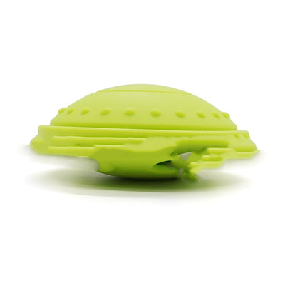 Purple UFO-shaped silicone pet toy with textured top and openings for slow feeding or interactive play. - Image 11