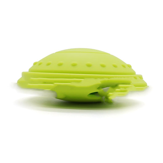 Purple UFO-shaped silicone pet toy with textured top and openings for slow feeding or interactive play. - Image 11