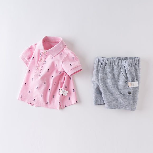 Conjunto de Shorts de Algodón para Bebé - Manga Corta