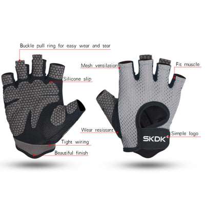 Guantes de Fitness de Medio Dedo Absorbentes de Sudor Antideslizantes - Image 6