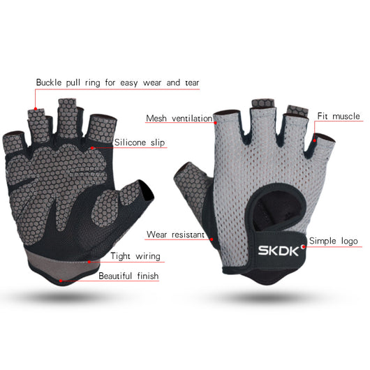 Guantes de Fitness de Medio Dedo Absorbentes de Sudor Antideslizantes - Image 6