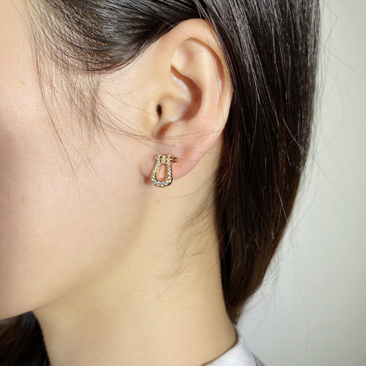 Aretes Herradura de Plata Esterlina 925 con Cierre de Presión - Image 5