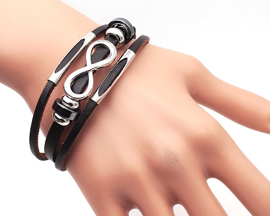 Pulsera Retro de Cuero para Hombre con Símbolo de Infinito - Image 9